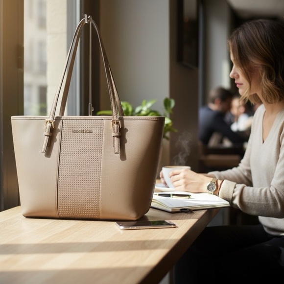 Michael Kors Handbags - MICHAEL KORS MICRO STUD JET SET TRAVEL CARRYALL TOTE